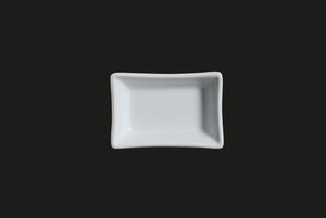 AW7310: 3.5 x 2.5" Soy Sauce Dish 1.5 oz. White Chinaware Top View