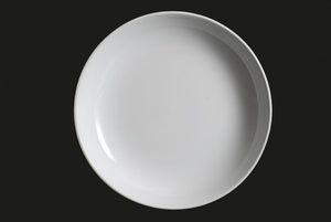 AW7332: 11" Deep Coupe Plate 45 oz. White Chinaware Top View