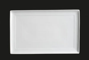 AW7504: 12.75 x 8.25" Rectangular Platter White Chinaware Top View