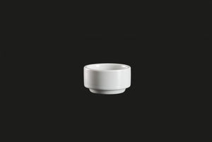 AW8059: 2" Stackablen Round Dish 1.5 oz. White Chinaware Top View