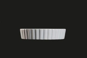 AW8092: 5" Round Cream Brulee 6 oz. White Chinaware Side View