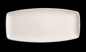 AW8202: 13.75 x 7.75" Rectangular Platter White Chinaware Top View