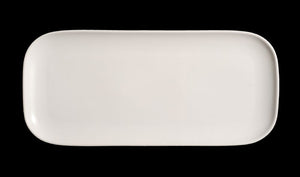 AW8206: 18 x 9" Rectangular Platter White Chinaware Top View