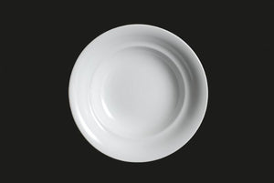 AW8240: 9" Rim Soup Plate 10 oz. White Chinaware Top View