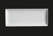 AW8302: 17.75 x 7.75" Rectangular Platter White Chinaware Top View