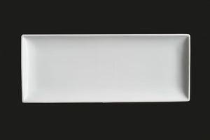 AW8304: 14 x 5.75" Rectangular Platter White Chinaware Top View