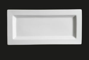 AW8306: 18.25 x 8.75" Rectangular Platter White Chinaware Top View