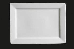 AW8310: 16 x 11.75" Rectangular Platter White Chinaware Top View