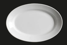 AW8355: 14" Oval Plater White Chinaware Top View
