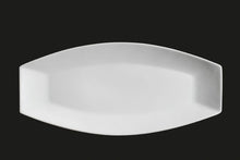 AW8404: 20.25 x 9.25" Boat Platter White Chinaware Top View