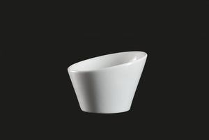 AW8518: 4.75" Slanted Bowl 8 oz. White Chinaware Top View