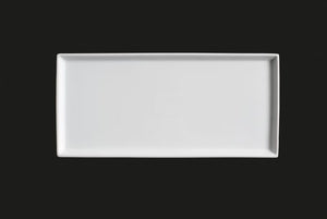 AW8534: 11 x 5" Stackable Rectangular Plate White Chinaware Top View