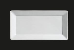 AW8604: 12 x 6.5" Rectangular Plate White Chinaware Top View