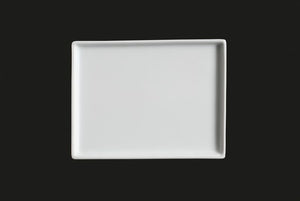 AW8612: 6.75 x 5" Rectangular Plate White Chinaware Top View