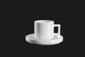 AW8708: Stackable Espresso Cup 3 oz. White Chinaware Top View