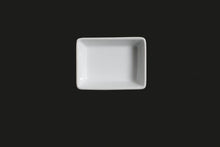 AW8722: 3.25 x 2.25" Rectangular Dish 2 oz. White Chinaware Top View