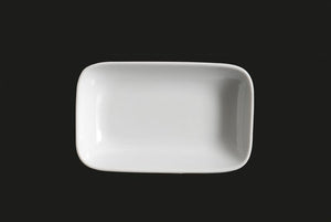 AW8876: 5 x 3.25" Rectangular Dish 4.5 oz. White Chinaware Top View