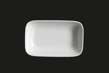 AW8878: 6 x 3.75" Rectangular Dish 5.5 oz. White Chinaware Top View