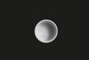 AW9018: 2.5" Butter Cup 2 oz. White Chinaware Top View