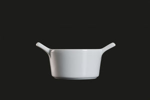 AW9071: 4" Round Baking Dish 7 oz. White Chinaware Side View