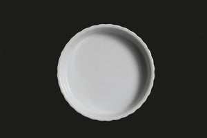 AW9128: 5.5" Round Baking Dish 9 oz. White Chinaware Top View