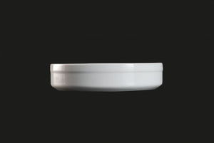 AW9128: 5.5" Round Baking Dish 9 oz. White Chinaware Side View