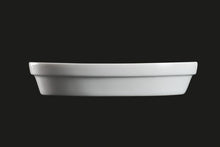 AW9132: 7.5 x 4.75" Stackable Oval Dish 14 oz. White Chinaware Side View