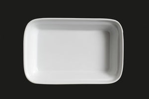 AW9134: 7.5 x 5" Stackable Rectangular Dish 16 oz. White Chinaware Top View