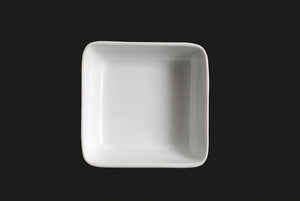 AW9136: 4.5" Stackable Square Dish 7 oz. White Chinaware Top View