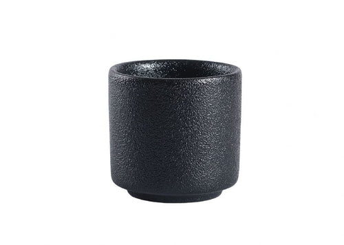 BK0009: Sake Cup 1 oz. Black Chinaware Top View