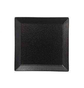 BK0018: 8" Square Rim Plate Black Chinaware Top View