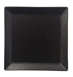 BK0020: 10.25" Square Rim Plate Black Chinaware Top View