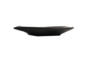 BK0026: 8.5" Square Shallow Plate Black Chinaware Side View