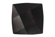 BK0028: 10.5" Square Shallow Plate Black Chinaware Top View