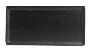 BK0036: 14 x 7.25" Rectangulare Plate Black Chinaware Top View