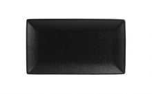 BK0050: 10.75 x 6.5" Rectangular Platter Black Chinaware Top View
