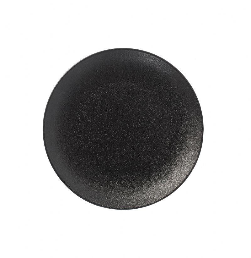 BK0078: 8" Round Coupe late Black Chinaware Top View