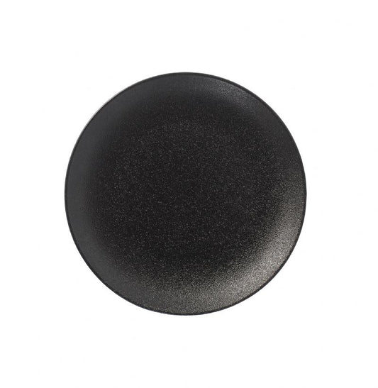 BK0078: 8" Round Coupe late Black Chinaware Top View