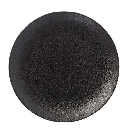 BK0082: 11" Round Coupe late Black Chinaware Top View