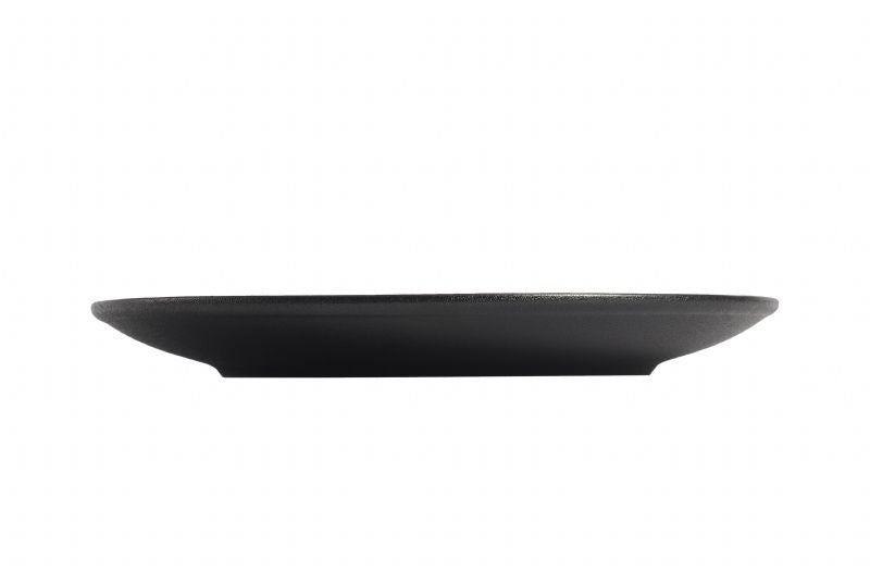 BK0082: 11" Round Coupe late Black Chinaware Side View