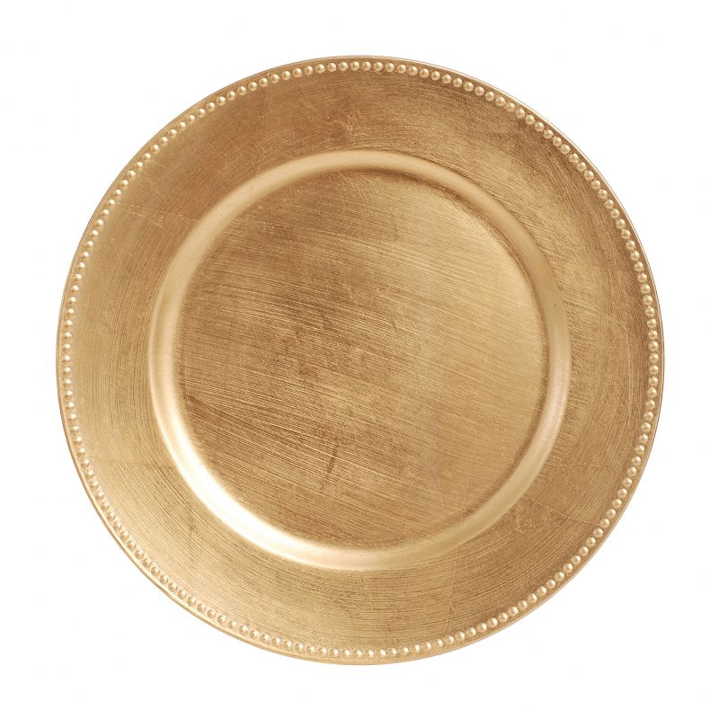 CP4012: 13" Gold Beaded Charger Mix Top View