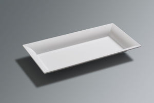 MM0002: 14.5 X 8" Rectangular Platter White Melamine Side View