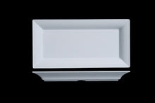 MM0003: 18.25 x 9.25" Rectangular Platter White Melamine Top View