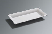 MM0003: 18.25 x 9.25" Rectangular Platter White Melamine Side View