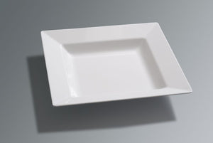 MM0011: 16.5" Deep Square Platter White Melamine Side View