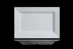 MM0012: 24 x 16.25" Deep Rectangular Platter White Melamine Top View