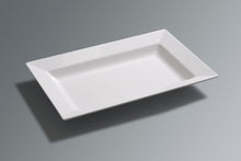 MM0012: 24 x 16.25" Deep Rectangular Platter White Melamine Side View
