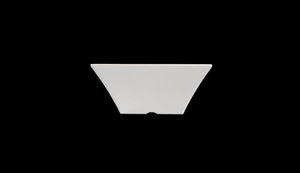 MM0056: 5.5" Square Bowl White Melamine Top View