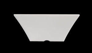 MM0062: 12" Square Bowl White Melamine Top View
