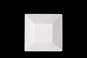 MM0066: 16" Square Bowl White Melamine Side View